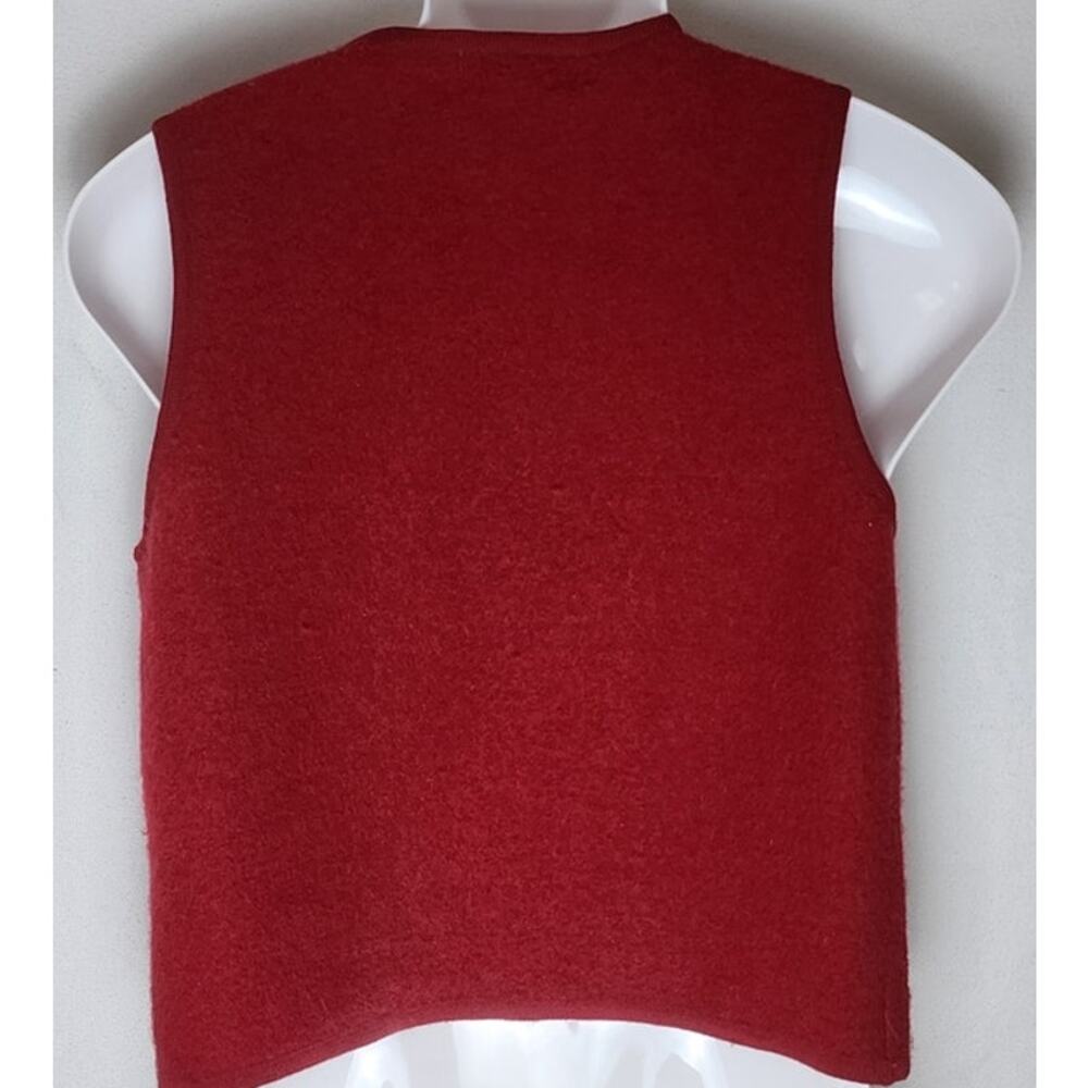 Vintage Casual Corner Red Boho Retro Wool Sleeveless Vest Womens Medium Pockets - Picture 3 of 8
